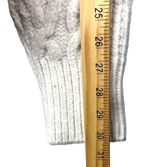 NWT Mango (MNG) Long Sleeve Fisherman Knit Heavy Sweater Winter White Sz XL NEW - Picture 6 of 9